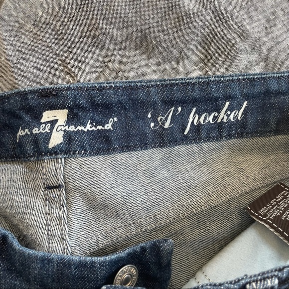 7 For All Mankind "A" Pocket Boot Cut Denim Mid Rise Jeans Size 29 - Picture 7 of 13